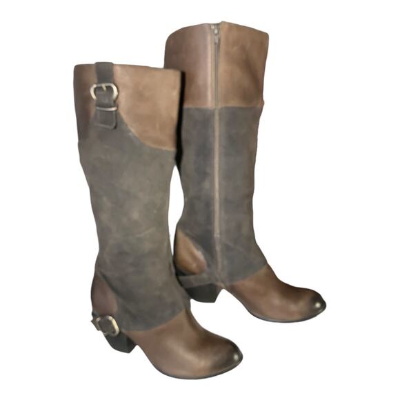 Fergie Women's Rustic Western Brown Leather Boots 10 - Picture 4 of 9